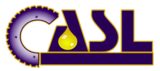CASL's Logo. Capitlal C is a cogged wheel. All letters outlined in yellow with purple fill.